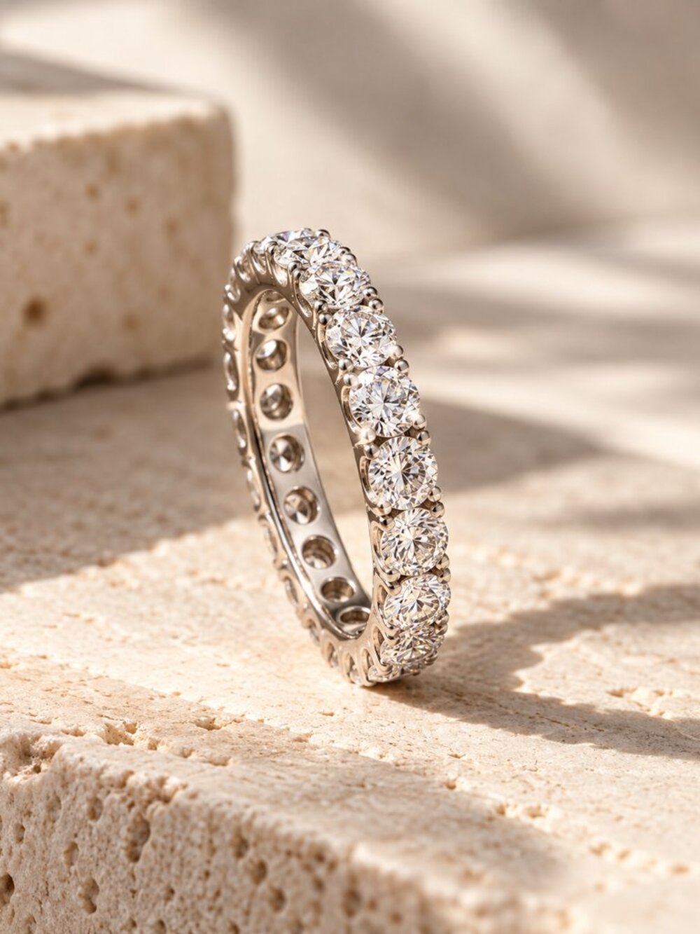 Elegant Cubic Zirconia Eternity Band - stainless steel. Size 6.5
